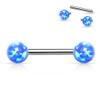 Dynamique 14G Internally Threaded Opal Balls 316L Stainless Steel Nipple Bar (Single) view 2