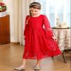 Bonny Billy Girl's Classy Embroidery Lace Maxi Flower Girl Dress 3-4 Yrs Red view 2