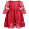 Bonny Billy Girl's Classy Embroidery Lace Maxi Flower Girl Dress 3-4 Yrs Red view 3