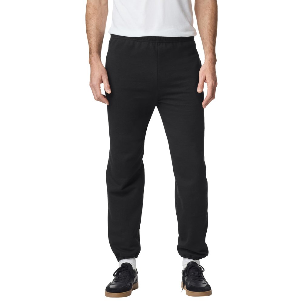 Gildan Men's Fleece Elastic Bottom Sweatpants with Pockets, Style G18100, Black, X-Large