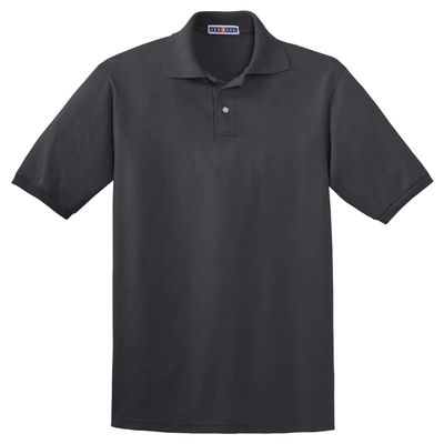 Jerzees Mens SpotShield Short Sleeve Jersey Sport Shirt, JZ437MSR, 4X, Charcoal