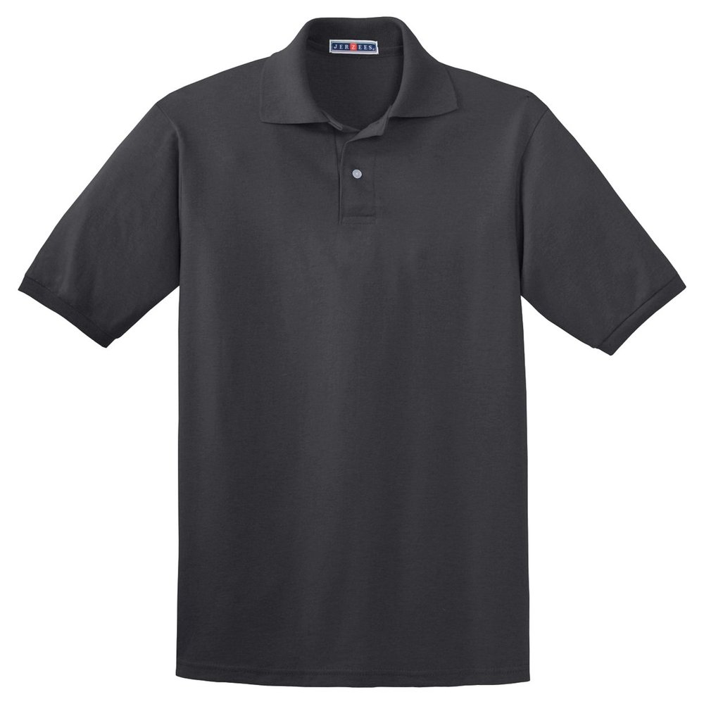 Jerzees Mens SpotShield Short Sleeve Jersey Sport Shirt, JZ437MSR, 4X, Charcoal