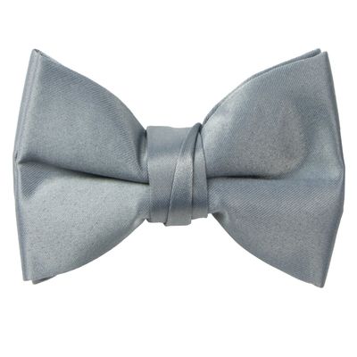 Spring Notion Boys' Pre-Tied Banded Satin Bow Tie, Small with Gift Box, Medium Grey
