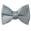 Spring Notion Boys' Pre-Tied Banded Satin Bow Tie, Small with Gift Box, Medium Grey view 1