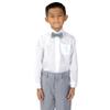 Spring Notion Boys' Pre-Tied Banded Satin Bow Tie, Small with Gift Box, Medium Grey view 2
