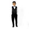 Spring Notion Boys' Pre-Tied Banded Satin Bow Tie, Small with Gift Box, Medium Grey view 3