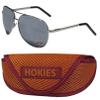 NCAA Siskiyou Sports Fan Shop Virginia Tech Hokies Aviator Sunglasses and Sports Case One Size Silver view 1