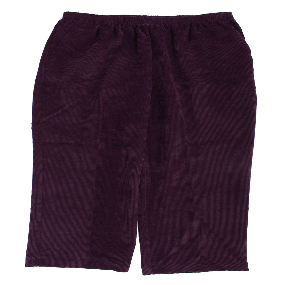 Alfred Dunner Classics Elastic Waist Corduroy Pants Amethyst 18 S