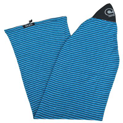 Stretch Surfboard Sock Cover - Pointed Nose [CHOOSE COLOR] (Blue Horizon Stripe, 6'3)