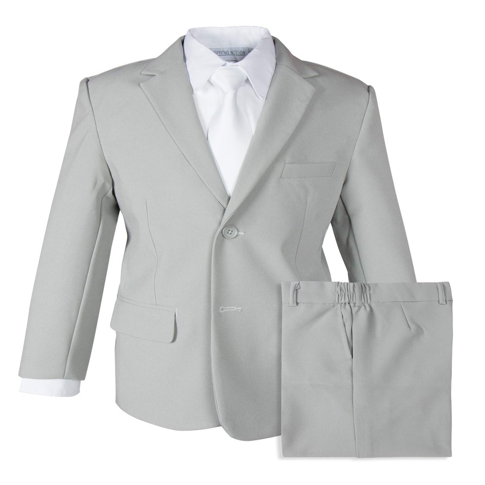 Spring Notion Big Boys' 2 Piece Suit Set S Grey