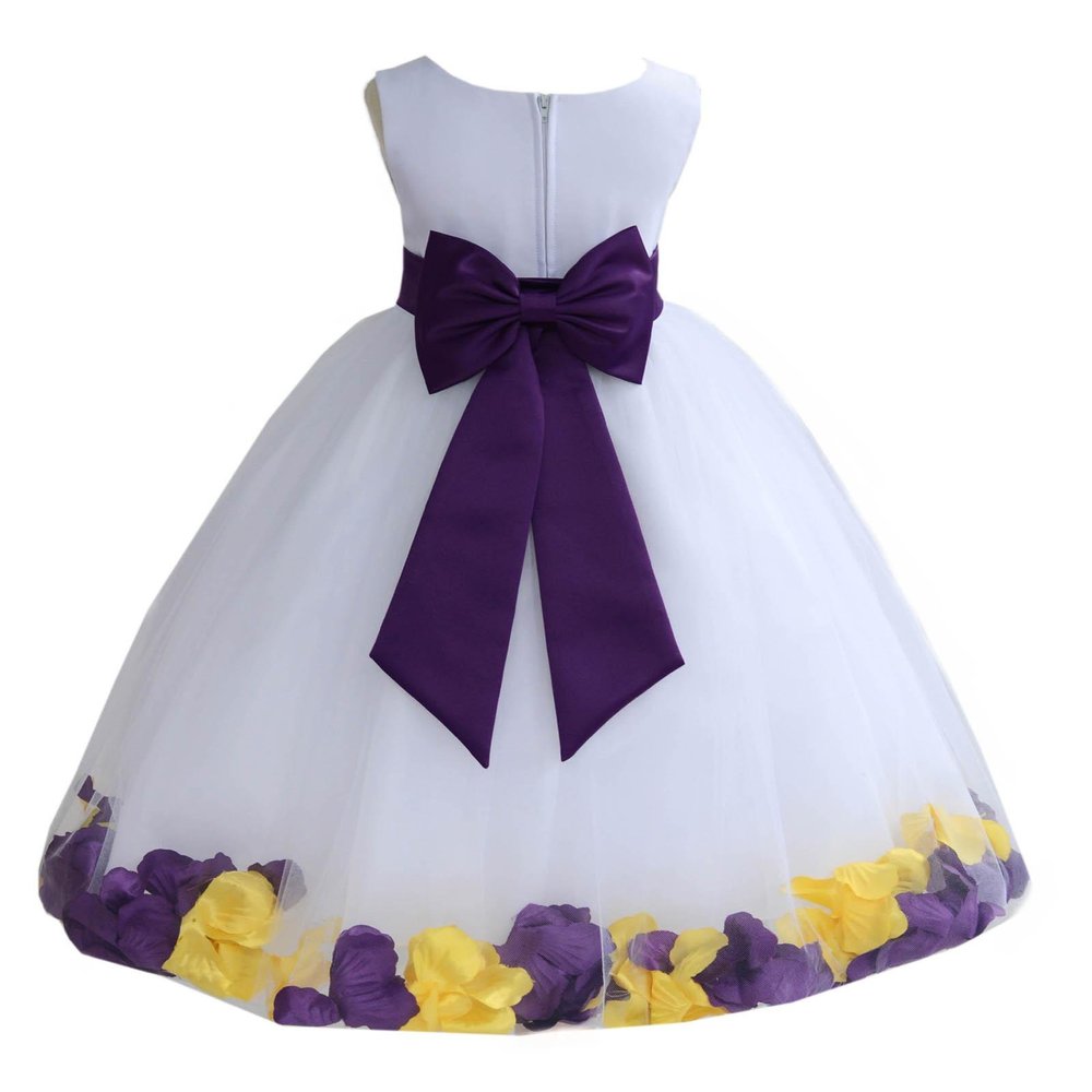 ekidsbridal Wedding Pageant Mixed Petals White Flower Girl Dress Recital Easter Toddler 302t 4