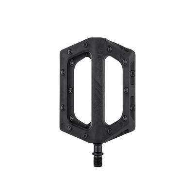 Dmr V11 Flat Mountain Bike Pedals - All Black, Steel Axle/Pair Lightweight Nylon Composite Plastic MTB Cycling Part Downhill Freeride Ride Trail Dirt Jump Cycle Wide Platform Tuneable Pin Grip