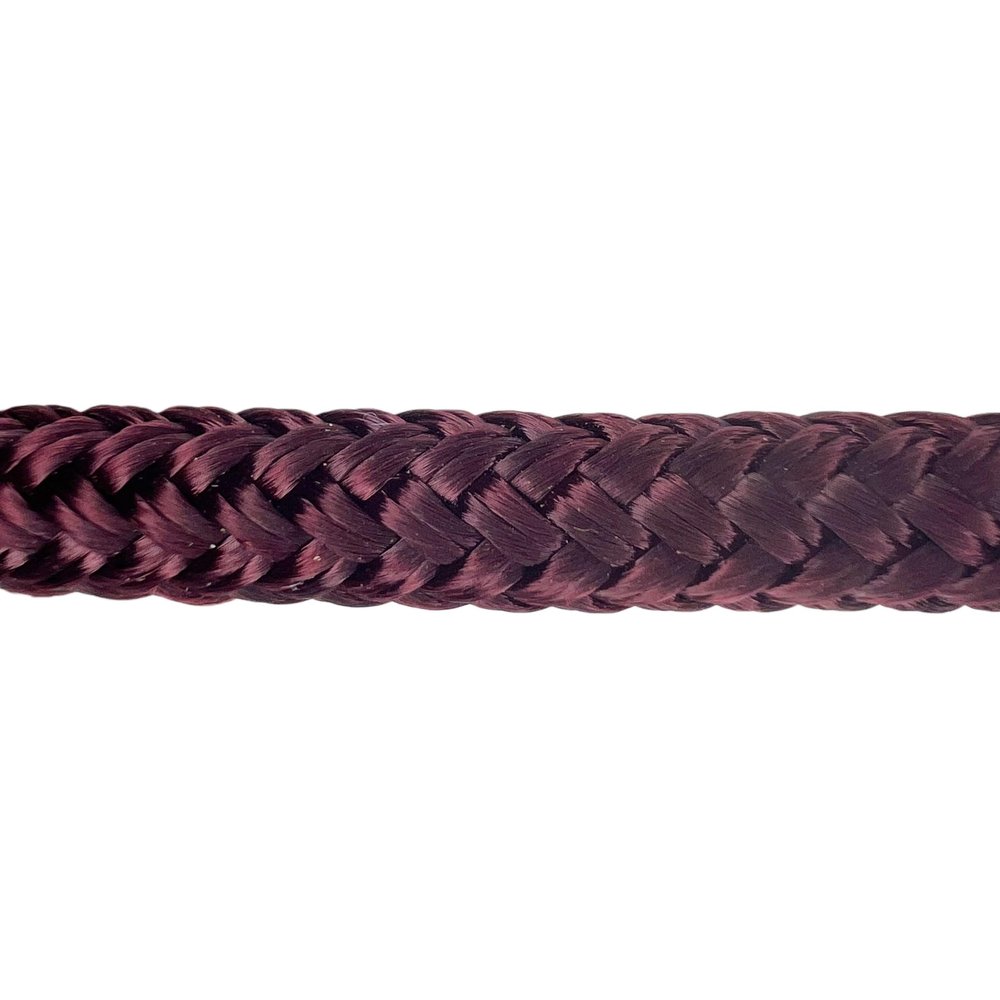CBKnot USA Rope Premium Double Braid Polyester Cord 1/4" Average Tensile Strength 2,031 lbs. Marine, Industrial, Rigging, Winch, Equestrian, Boating & More (Burgundy, 1/4" x 50ft. Hank)