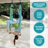 Yoga Trapeze Swing Set for Home & Outdoor | Easy Setup for Strength, Balance & Back Pain Relief | Adjustable Straps & 600lb Capacity, Includes Carrying Bag & Online Tutorials, Aqua view 2