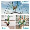 Yoga Trapeze Swing Set for Home & Outdoor | Easy Setup for Strength, Balance & Back Pain Relief | Adjustable Straps & 600lb Capacity, Includes Carrying Bag & Online Tutorials, Aqua view 3