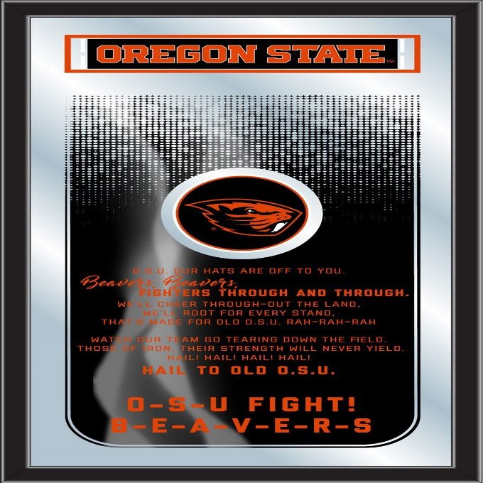 HBS Oregon State 26" x 15" Fight Song Mirror by Holland Bar Stool Company