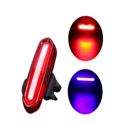 Ultra Bright Lamp safety bicycle lamp USB charging LED waterproof super bright flashing lights mixing bicycle road mountain bike convenient installation (Red Blue)