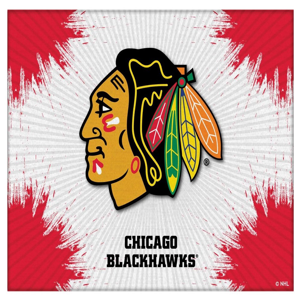 Chicago Blackhawks 15" x 20" Officially Licensed Logo Canvas by the Holland Bar Stool Co.