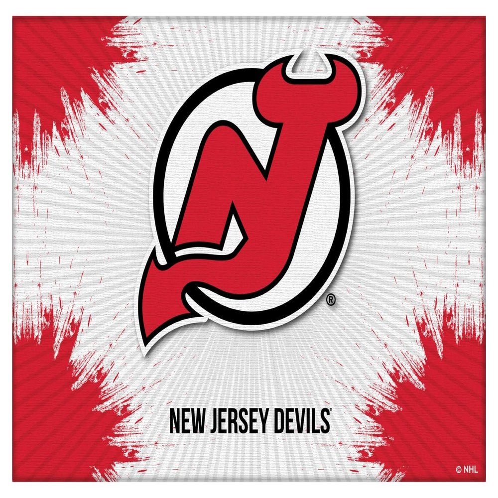 New Jersey Devils 24" x 32" Officially Licensed Logo Canvas by the Holland Bar Stool Co.