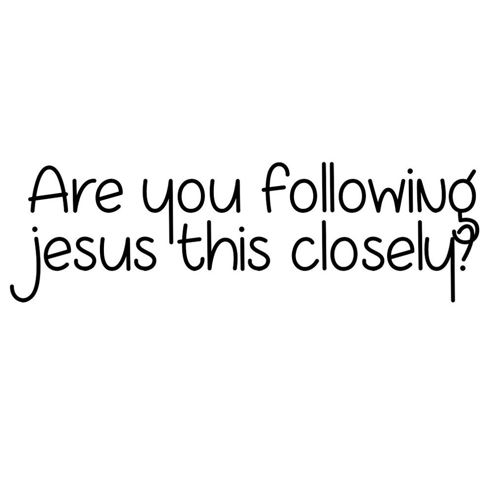 are You Following Jesus This Closely Funny 8" Vinyl Sticker Car Decal (8" White)