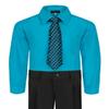 Boy's Dress Shirt & Tie - Turquoise, 7 view 2