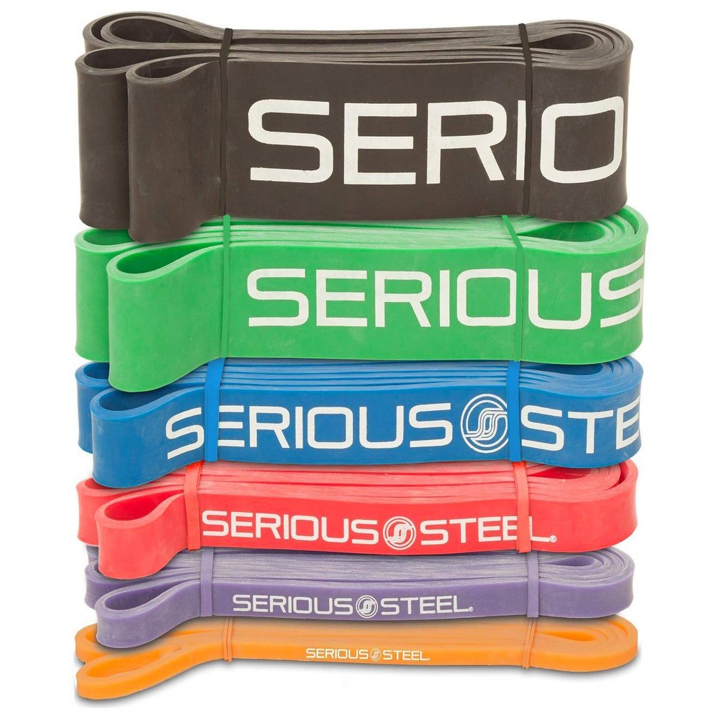 Serious Steel Fitness 41" Assisted Pull-up Band Sets, Stretching, Powerlifting, and Resistance Training (Complete Set (#0-5))