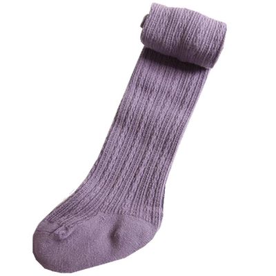 Ding-dong Baby Kid Girl Cotton Tights(Style 2, Purple,2-4T)