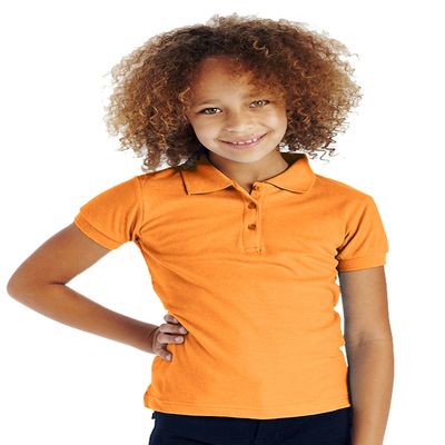 Cutie Patootie - Girls - Solid Polo Shirt w/Cute Button-Up - 14 - Coral