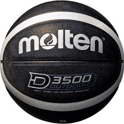Molten Unisex Adult Basketball Ball B6D3500-KS Gr. 6 Basketball Balls - Black/Silver (Shiny Optic), 6