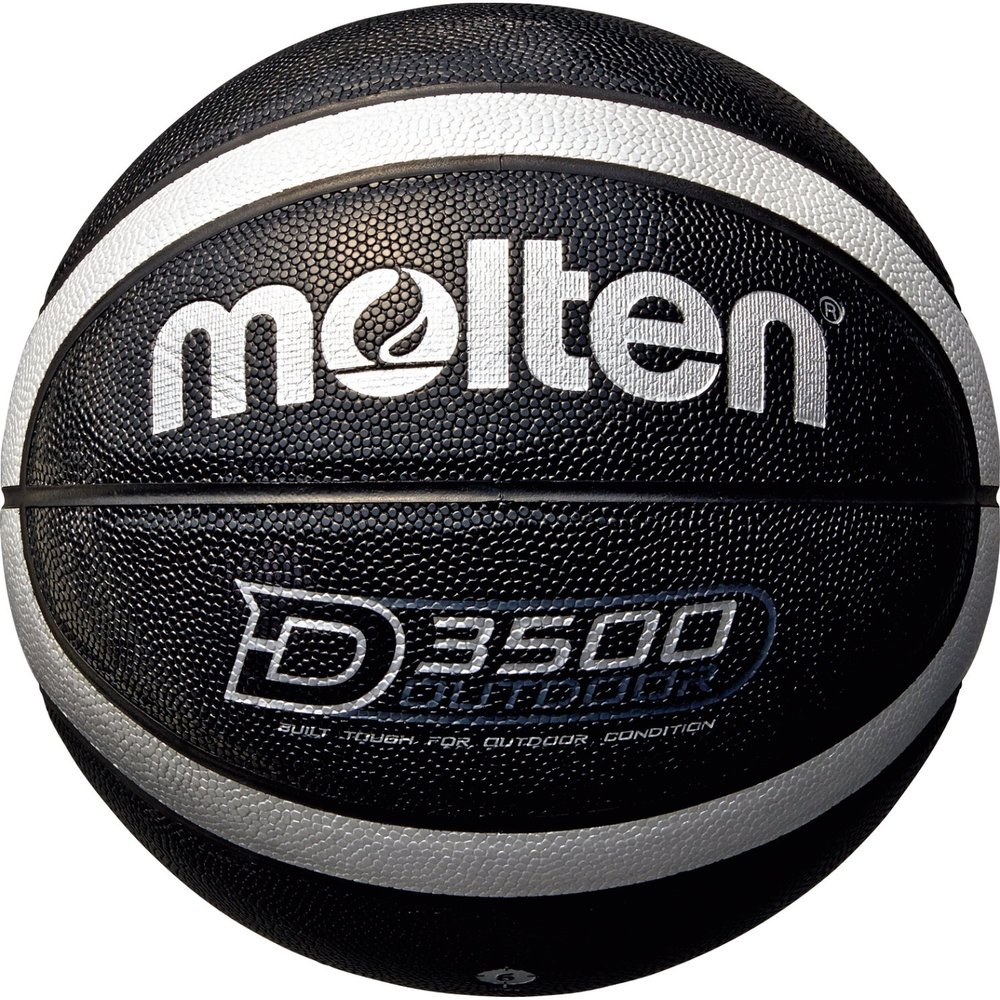 Molten Unisex Adult Basketball Ball B6D3500-KS Gr. 6 Basketball Balls - Black/Silver (Shiny Optic), 6