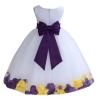 ekidsbridal Wedding Pageant Mixed Petals White Flower Girl Dress Recital Easter Toddler 302t 16 view 1
