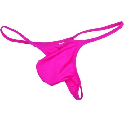 JAXFSTK Men's Spandex Thong Guy Men T-Back G-String Jockstrap Underwear Pouch Body Tanga Pants Pink M