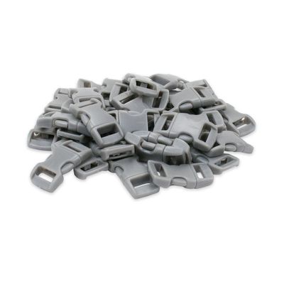 Paracord Planet Bulk Quantity - 3/8 Inch Contoured Quick Side Release Plastic Buckle Snap Clasp Available in and Quantities (250 Pack, Gray)