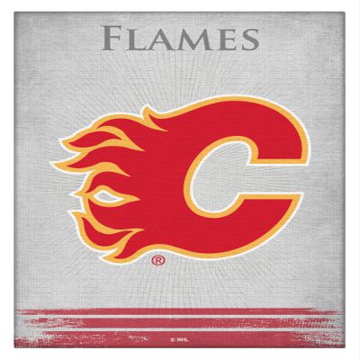 Calgary Flames 24" x 32" Officially Licensed Logo Canvas by the Holland Bar Stool Co.