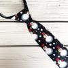 Spring Notion Boy's Printed Microfiber Christmas Theme Pretied Zipper Tie, Large Black Snowman view 3