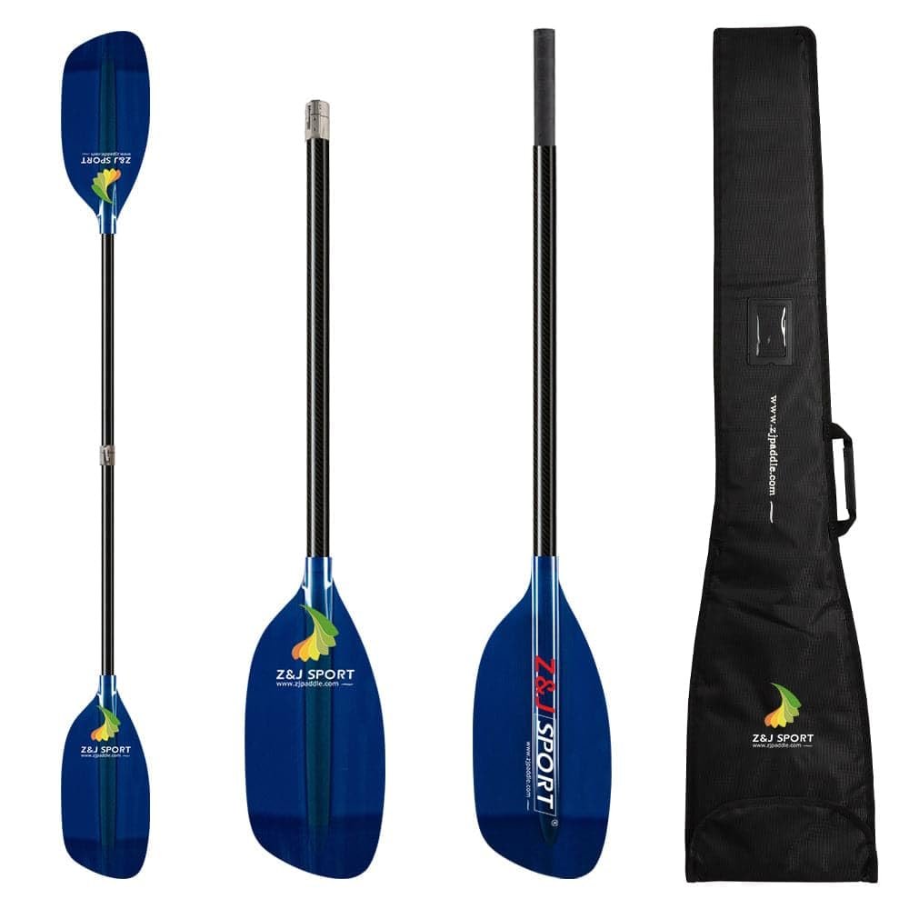 Z&J SPORT Whitewater Kayak Paddle, Durable Translucent Fiberglass Kayak Paddle Blade with Carbon Shaft for Whitewater,River Running, Creeking or Coastal Rock Gardening (Straight Shaft,191cm)