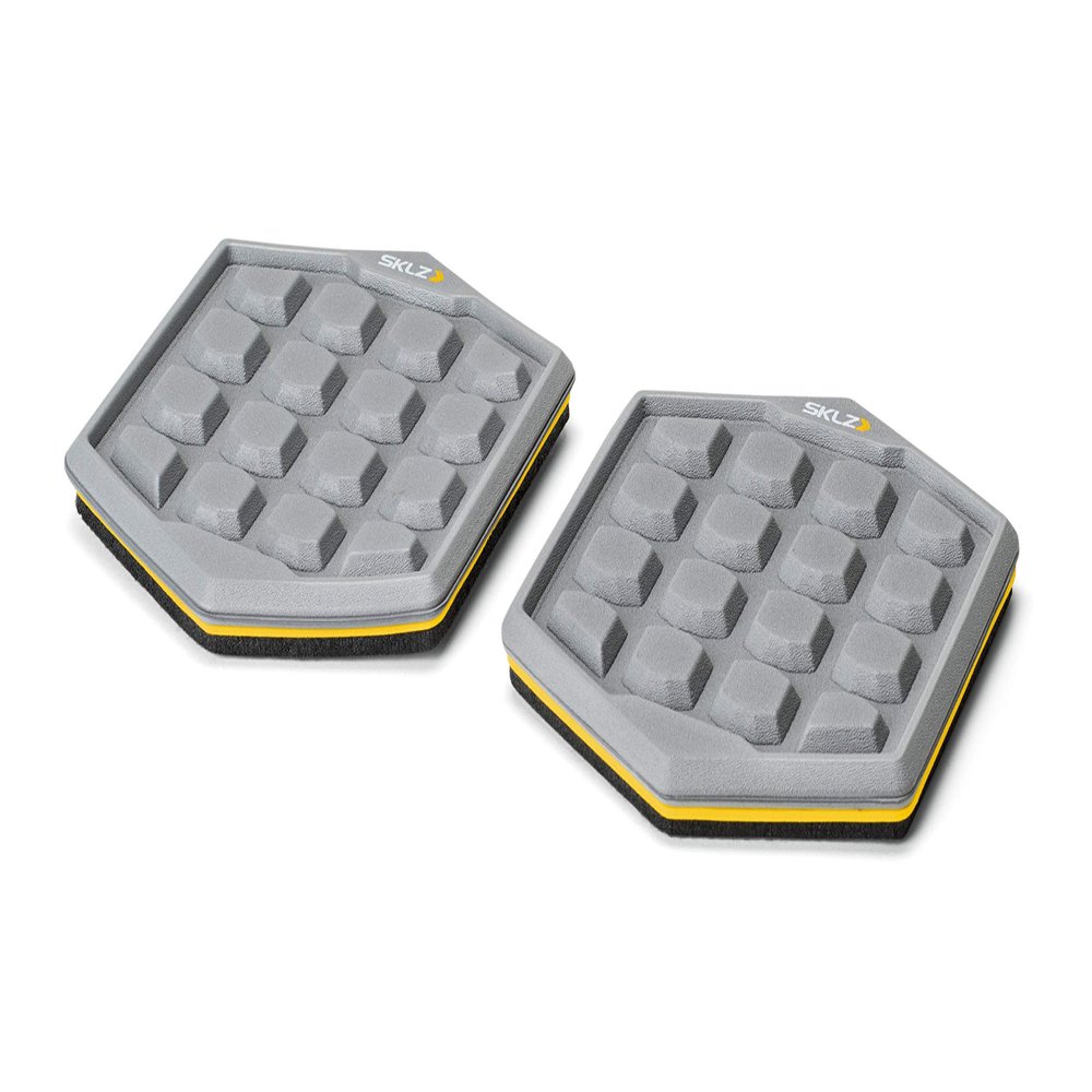 SKLZ Slidez Dual-Sided Exercise Glider Discs for Core Stability Exercises for Hands & Feet, Court Use, grey