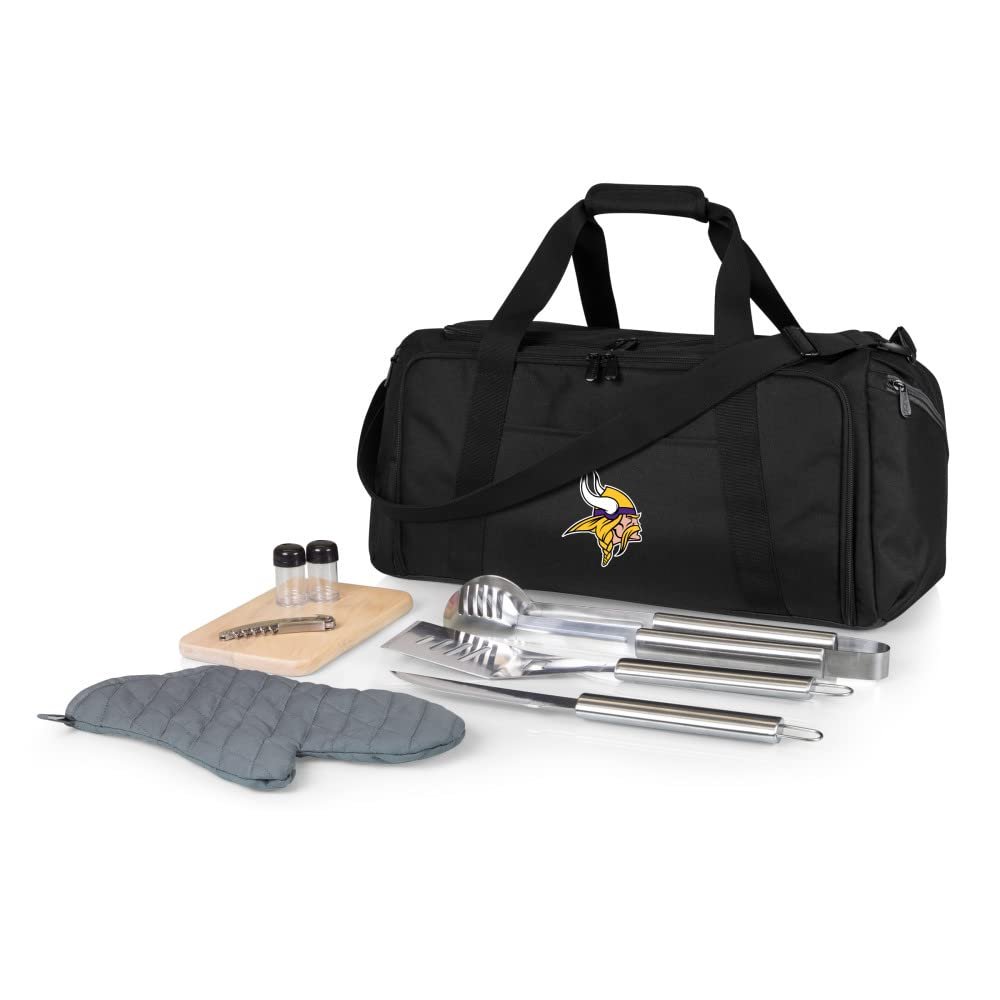 PICNIC TIME Black Minnesota Vikings BBQ Kit Cooler