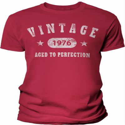 1976 Birthday Shirt for Men - Vintage Stars 1976 Aged to Perfection - 50th Birthday Gift - F/Red-4X