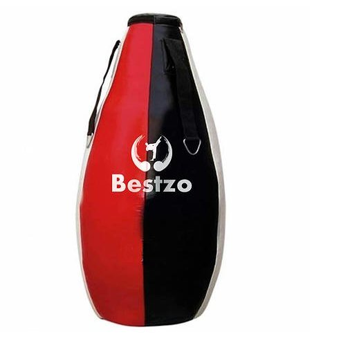 Bestzo MMA Punching Bag - Muay Thai Bowling Pin - Heavy Duty-Synthetic Leather Black