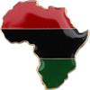 African American Continent Metal Cutout Lapel Pin, Red, Black, Green 1" x 1", Butterfly Clasp" view 1