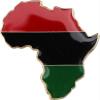 African American Continent Metal Cutout Lapel Pin, Red, Black, Green 1" x 1", Butterfly Clasp" view 2