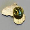 African American Continent Metal Cutout Lapel Pin, Red, Black, Green 1" x 1", Butterfly Clasp" view 3
