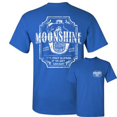 Moonshine Tennessee Whiskey T-Shirt America South Drinking Men's Novelty Shirt Royal Blue XX-Large