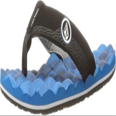 Volcom Boy's Recliner Youth Flip Flop Sandal, Marina Blue, 3 Big Kid