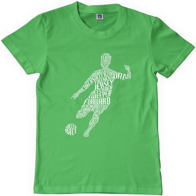Threadrock Big Boys' Soccer Player Typography Youth T-Shirt S Grass Green