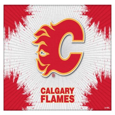 Calgary Flames 15" x 20" Officially Licensed Logo Canvas by the Holland Bar Stool Co.