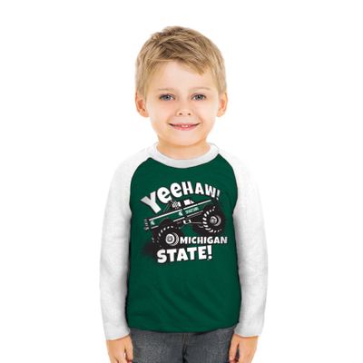 Cheekie Peach NCAA Michigan State Spartans Boys Infant Monster Raglan Tee, 12-18 Months, Green