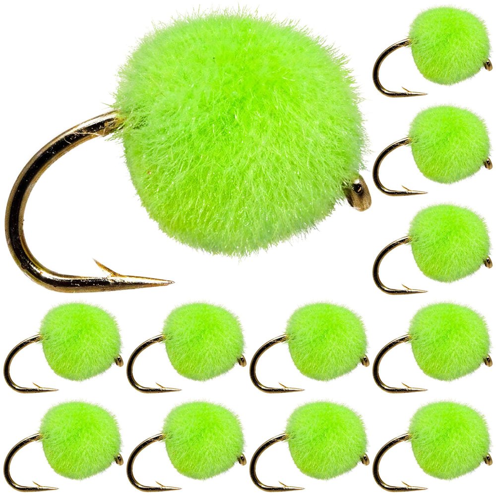 Egg Fly Fishing Flies for Fly Fishing (Chartreuse, 8)