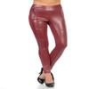 Sexy Women's PU Skinny Pants Faux Leather Leggings (Medium, Red)